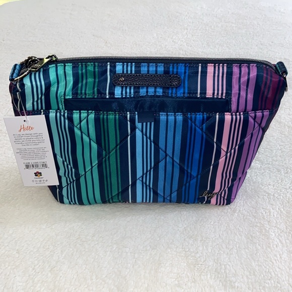 Lug RFID Quilted Crossbody w/ 2 Straps - Flare 2 ~ Love Stripe Multi - Picture 2 of 8